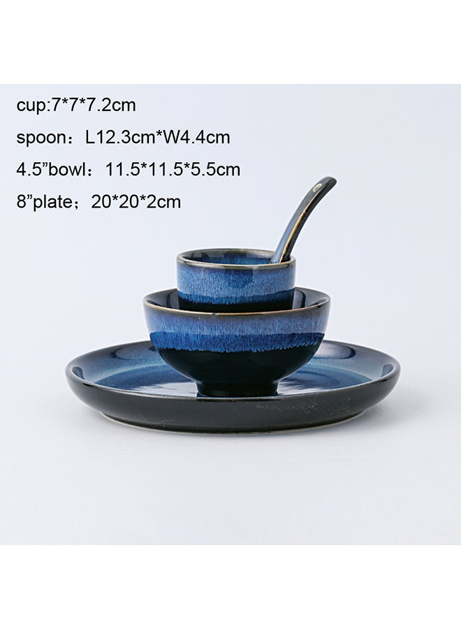 4-Piece Ceramic Dinnerware Set Navy Blue