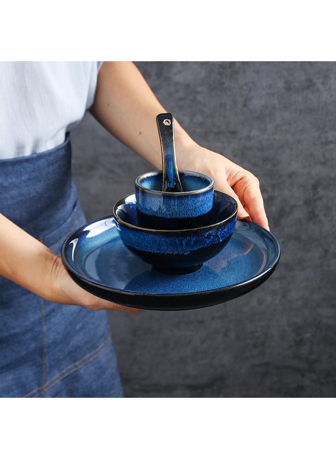 4-Piece Ceramic Dinnerware Set Navy Blue