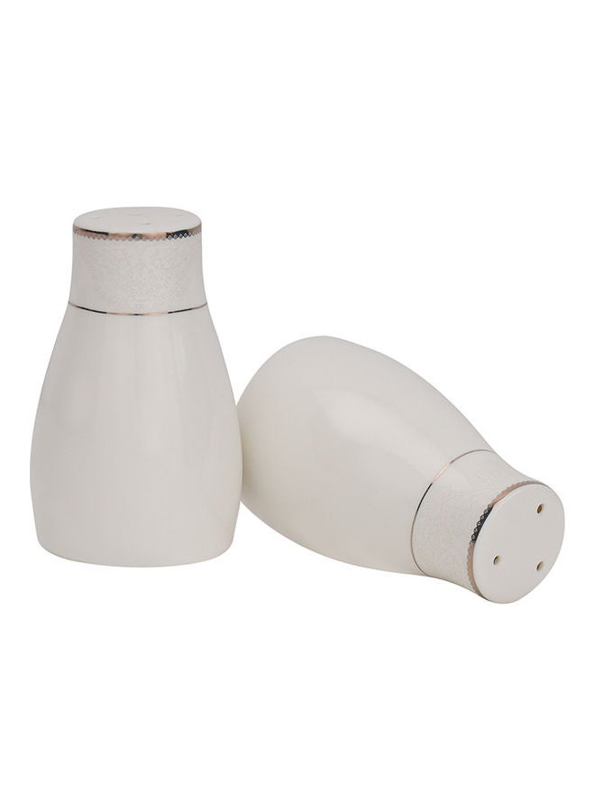 83-Piece Premium Fine Bone Dinner Set with 2x36Cm Oval Plate, 12x27Cm Dinner Plate, 12x22Cm Soup Plate, 12x20Cm Flat Plate, 2x23Cm Bowl, 12x14Cm Bowl, 12x200ml Cups & Saucers, Salt Pots, Creamer, Sugar & Tea Pot, Serves 12, White Autumn