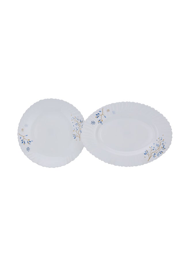 50 Pcs Opalware Dinner Set, RF10202 | Assorted Design | Lightweight, Beautiful Design Opal Dishes Sets Service for 6 Purple