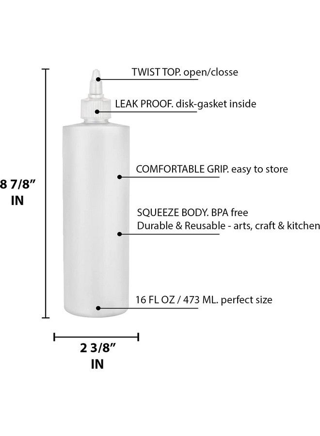 Condiment Squeeze Bottles 16 Oz Empty Squirt Bottle With Twist Top Cap Leak Proof Great For Ketchup Mustard Syrup Sauces Dressing Oil Arts And Crafts Bpa Free Plastic 4 Pack