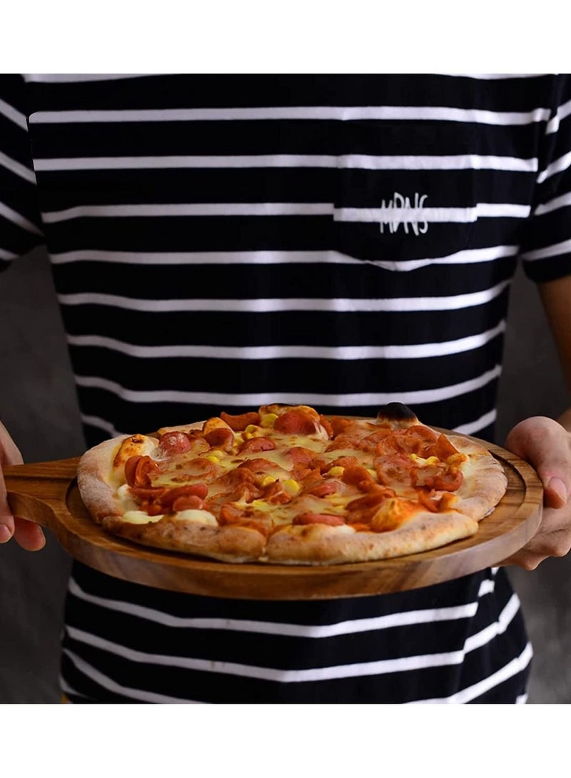 Walnut Wood Cake Cheese Pizza Board with Dome and handle WN3211  Dia 30cm