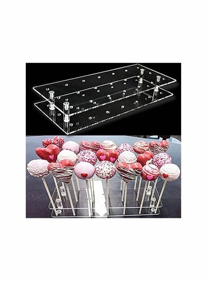 Cake Pop Display Stand, 21 Hole Clear Acrylic Lollipop Holder Weddings