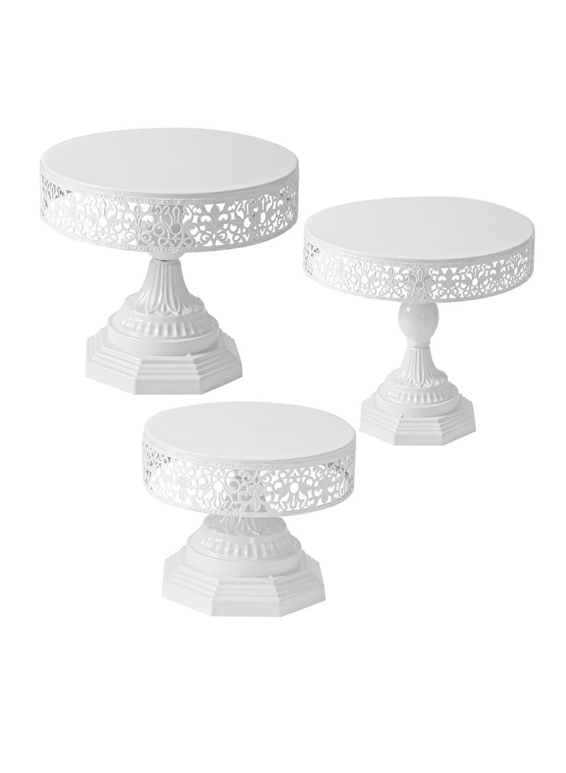 White Cake Stand Set of 3 Piece Cupcake Stand Holder Round Dessert Table Display Set Metal Cup Cake Display Serving Tray