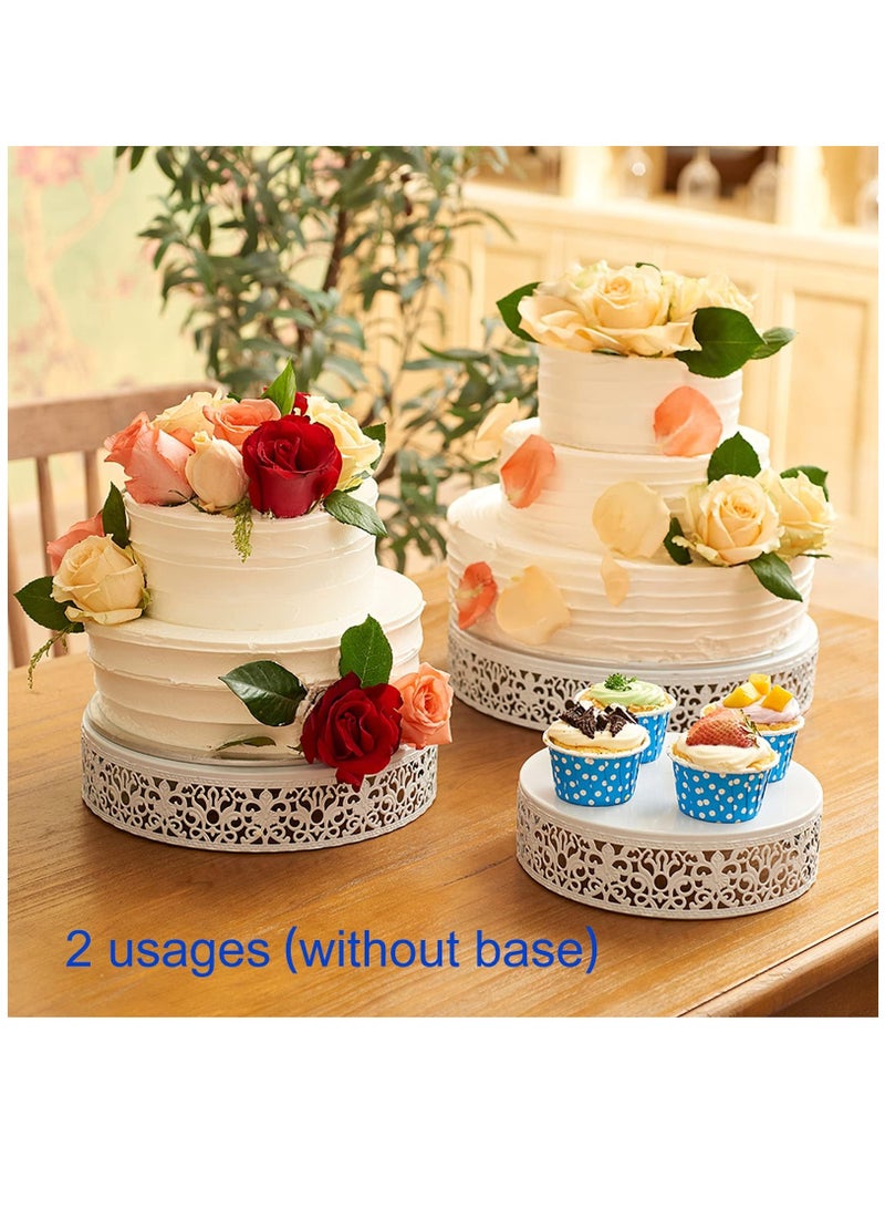 White Cake Stand Set of 3 Piece Cupcake Stand Holder Round Dessert Table Display Set Metal Cup Cake Display Serving Tray