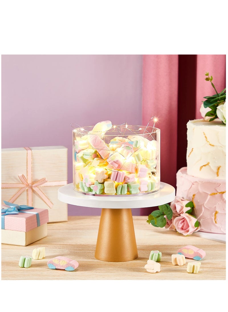 3 Pcs Acrylic Cake Stand with LED Lights Clear Fillable Cake Riser Round 3 Tier Case Cylinder Box for Wedding Birthday Party Display (8 Inch, 10 Inch, 12 Inch)