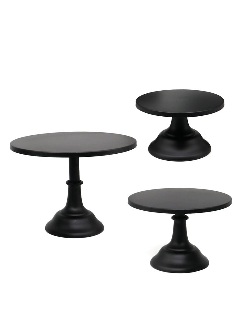 3-Set Cake Stands, Black Dessert Display Plate Cupcake Stands for Baby Shower Wedding Birthday Party Celebration Home Decor