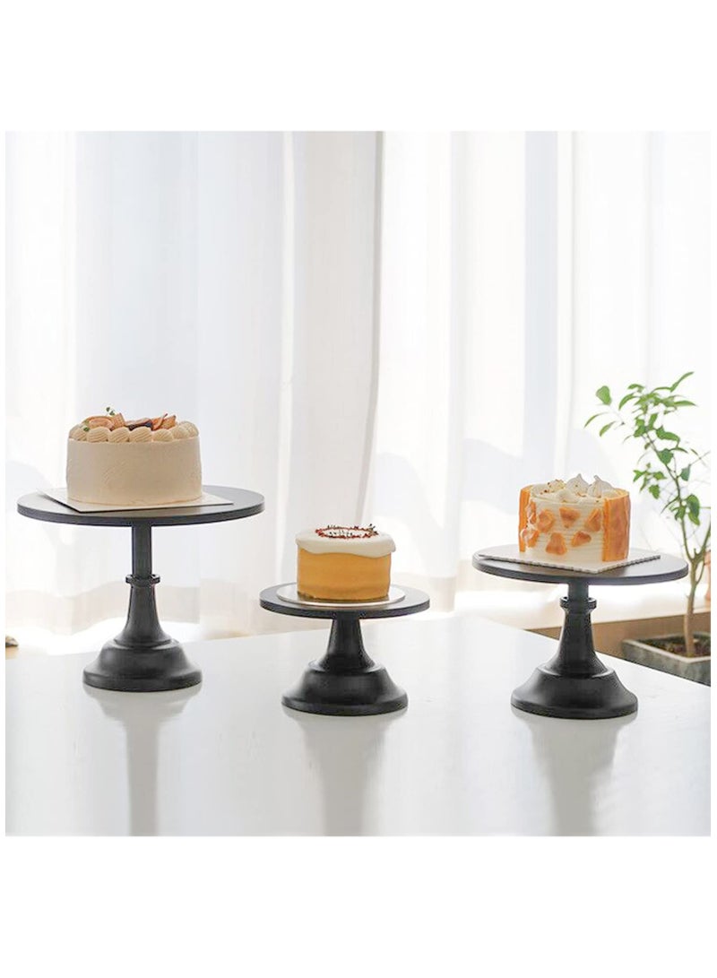 3-Set Cake Stands, Black Dessert Display Plate Cupcake Stands for Baby Shower Wedding Birthday Party Celebration Home Decor