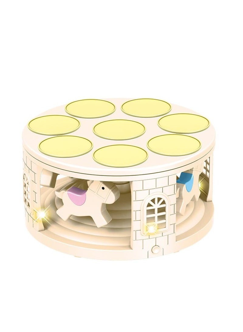 Carousel Delights: Rotating Cake and Pastry Display Stand with Light and Music, Macaron-Colored Elegance - Perfect for Birthdays, Baby Shower, Weddings, and Parties