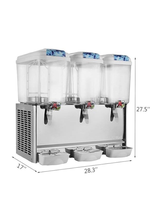 14.25 Gallon Juice Beverage Dispenser 3x12L Frozen Cold Drink Machine Orange Juice Dispenser Spray Cooling Commercial Beverage Machine