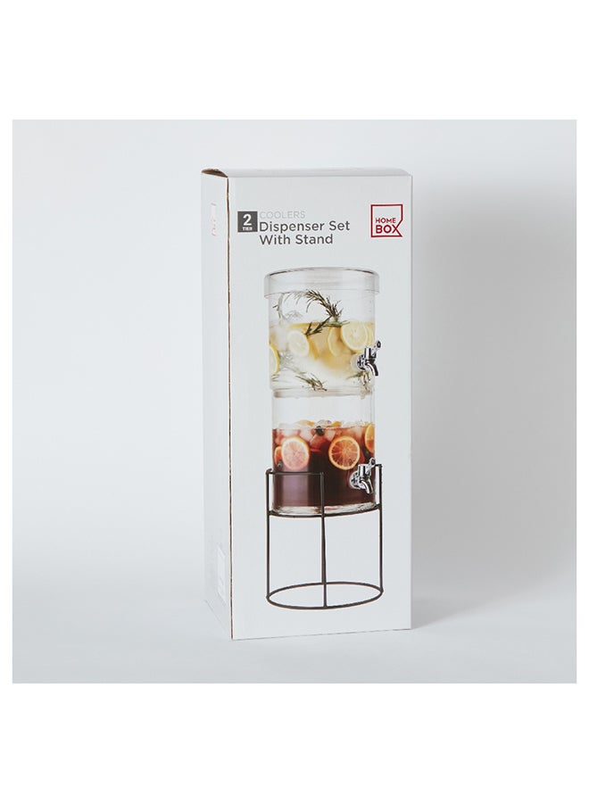 Coolers 2-Piece Glass Dispenser Set 22.6x56.6x22.6 cm