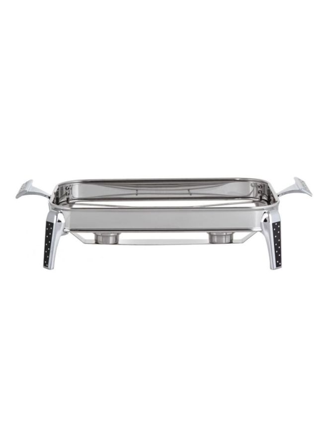 Brilliant Stainless Steel Oblong Warmer Silver/Black
