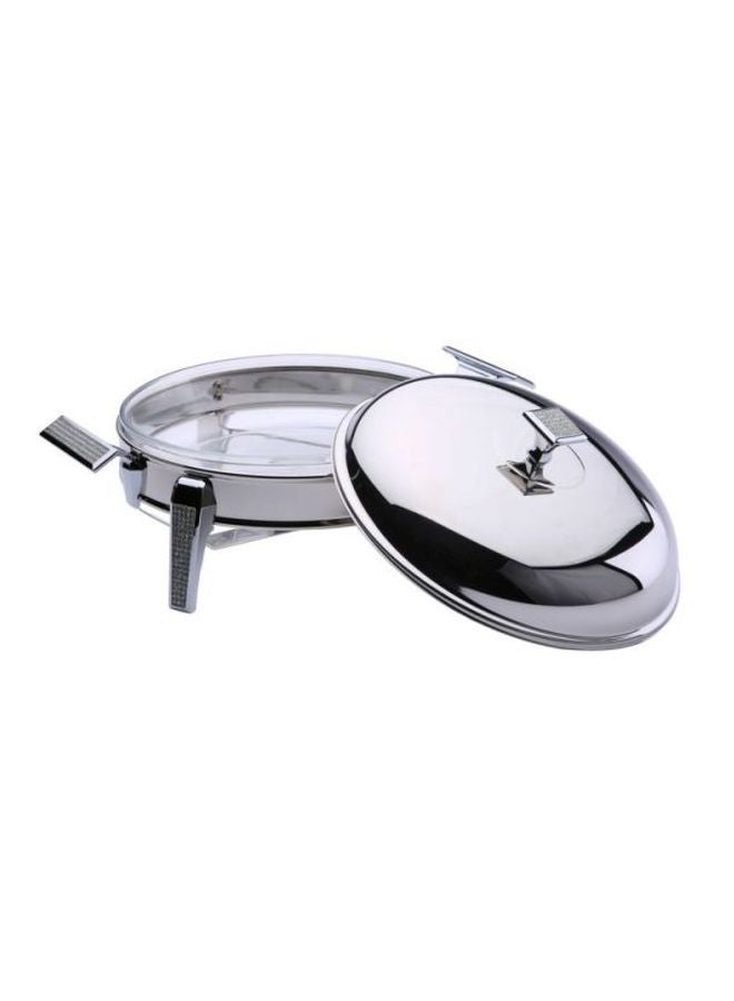 Glitter Stainless Steel Food Warmer Silver 43.2 x 30.6 x 16.2cm