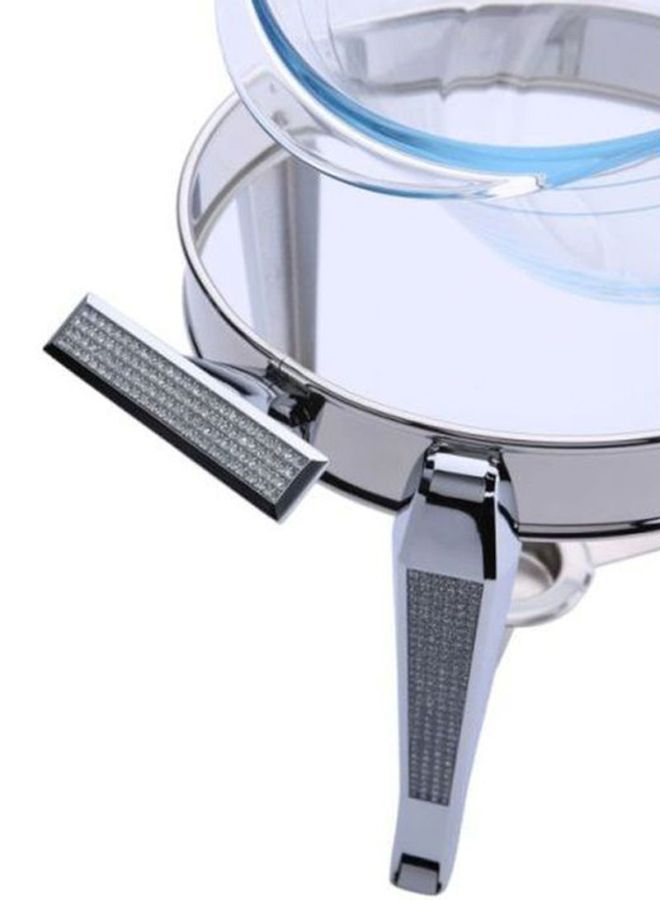 Glitter Stainless Steel Round Soup Warmer Silver 4Liters