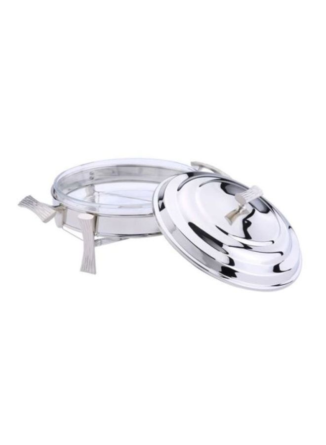 Stainless Steel Round Warmer Silver 2.5Liters