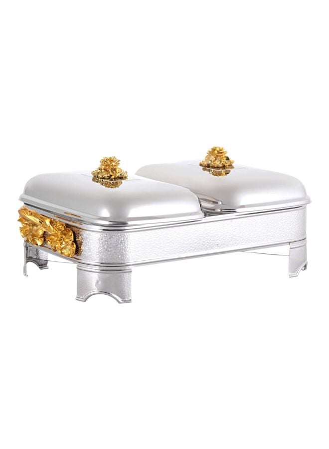 Wild Bush Stainless Steel Oblong Warmer Silver/Gold 3Liters