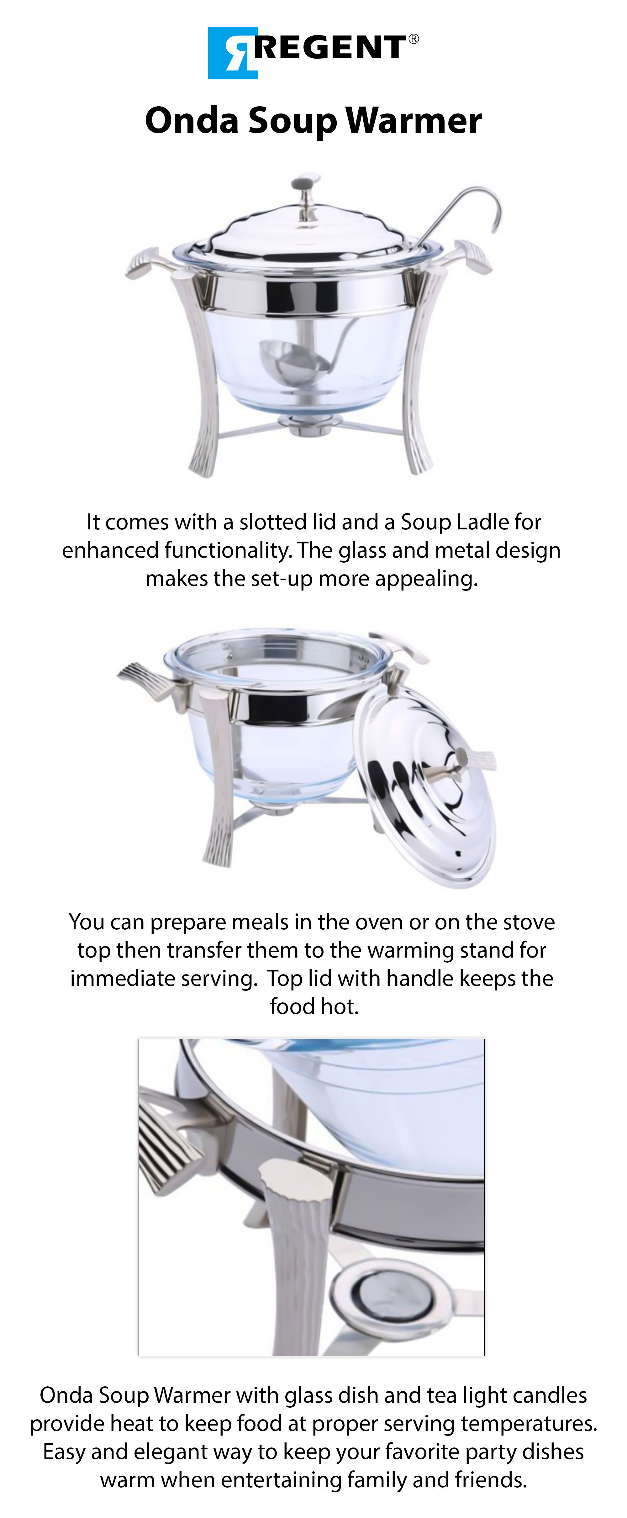 Onda Soup Warmer Silver/Clear