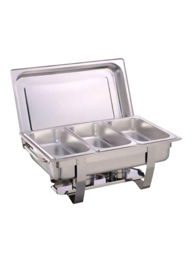 Stainless Steel Chafing Dish With Lid Silver 9Liters