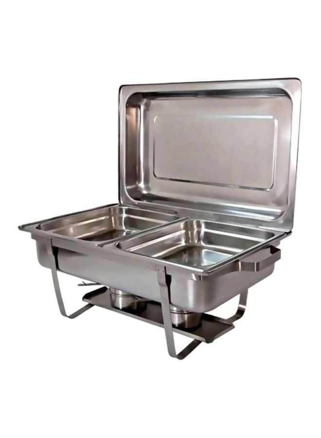 Stainless Steel Chafing Dish With Lid Silver 9Liters