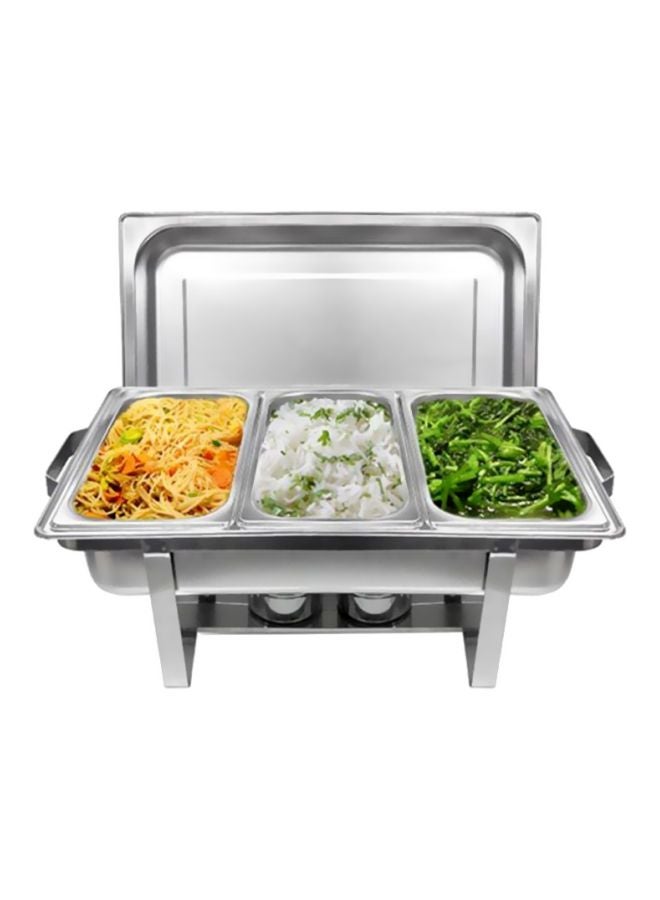 Stainless Steel Chafing Dish With Lid Silver 9Liters