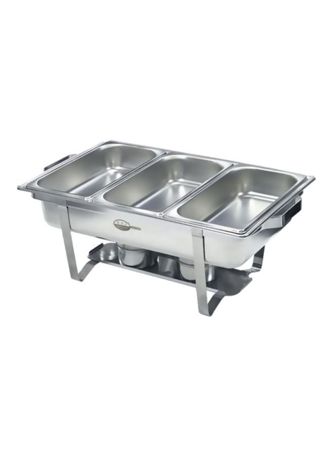 Stainless Steel Chafing Dish With Lid Silver 9Liters