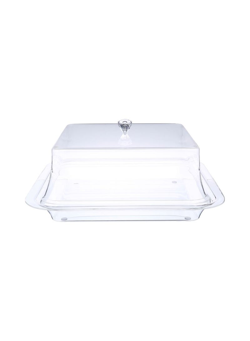 Square Cheese Dome Clear 22cm