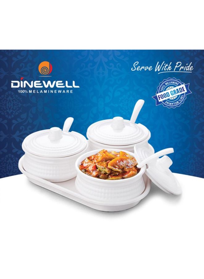 10-Piece Multi-Purpose Condiment Dish Set White 12cm