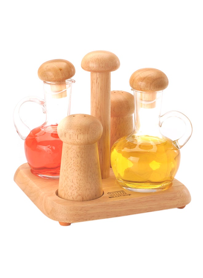 5-Piece Tabletop Accessories Set Beige/Clear