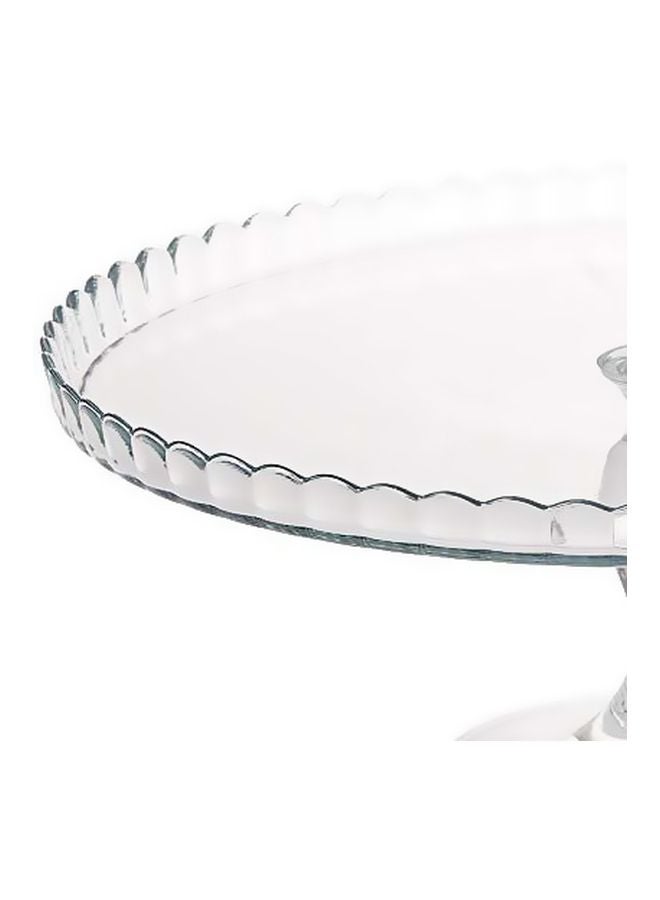 Glass Patisserie Footed Service Plate With Lid Clear 32cm