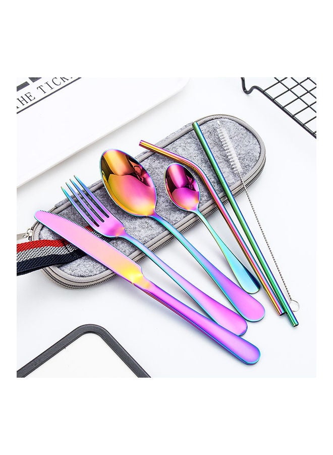 8-Piece Stainless Steel Tableware Set Rose Gold/Grey