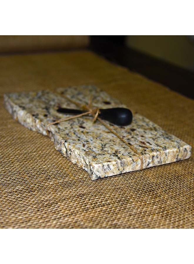 Granite Cheese Board With Knife yellow 30x16x2cm