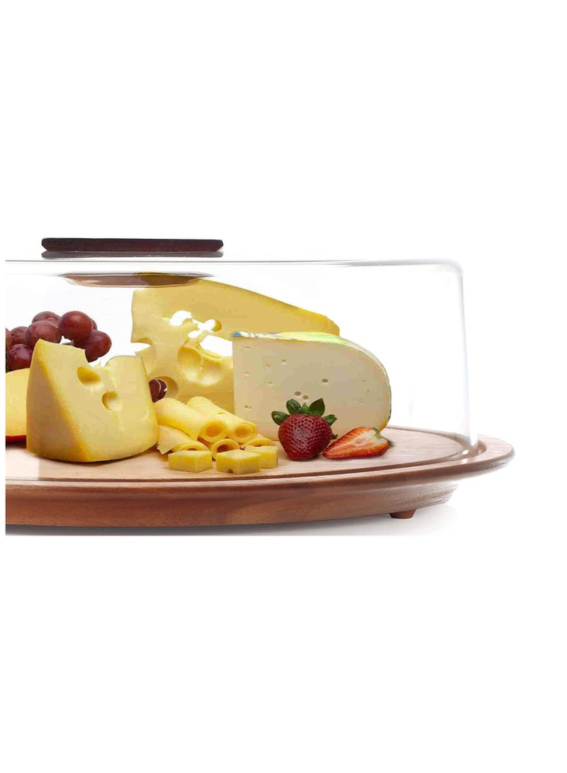 Wooden Cheese Dome With Acrylic Cover