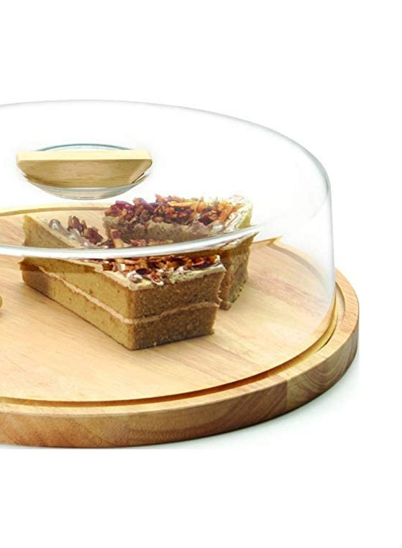 Wooden Cheese Dome With Acrylic Cover