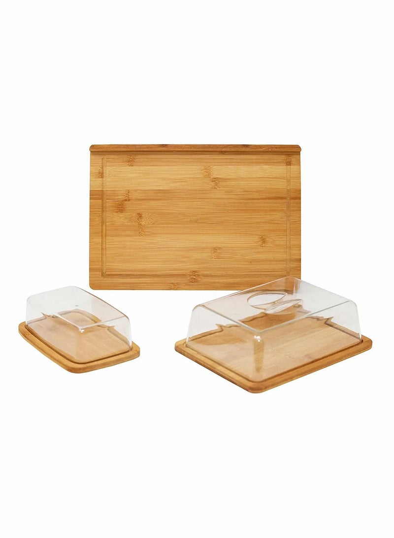 Bamboo Butter Dish With Dome Lid, Covered Holder for Countertop, Airtight Container with Cover, Keeper Storage Perfect West, East Coast Butter, Dishwasher Safe