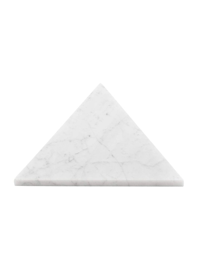 White Marble SERVING SET 30x30cm triangular & 29cm Dia