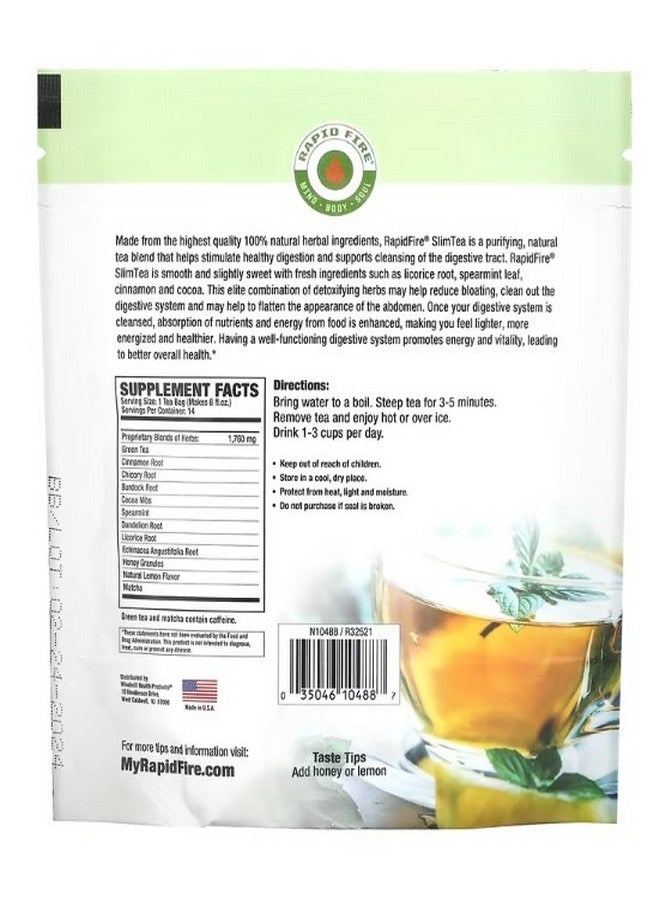 SlimTea  Herbal Teatox  Lemon  14 Tea Bags