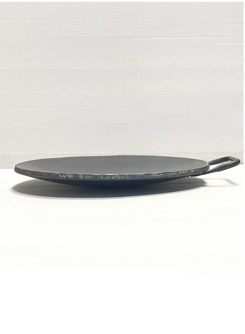 Iron Concave Dosa Tawa Heavy Guage with Handle 26cm X 10mm Black