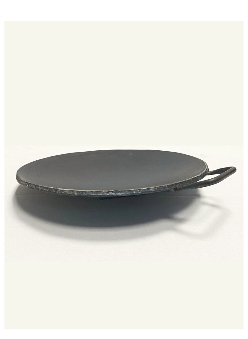 Iron Concave Dosa Tawa Heavy Guage with Handle 26cm X 10mm Black