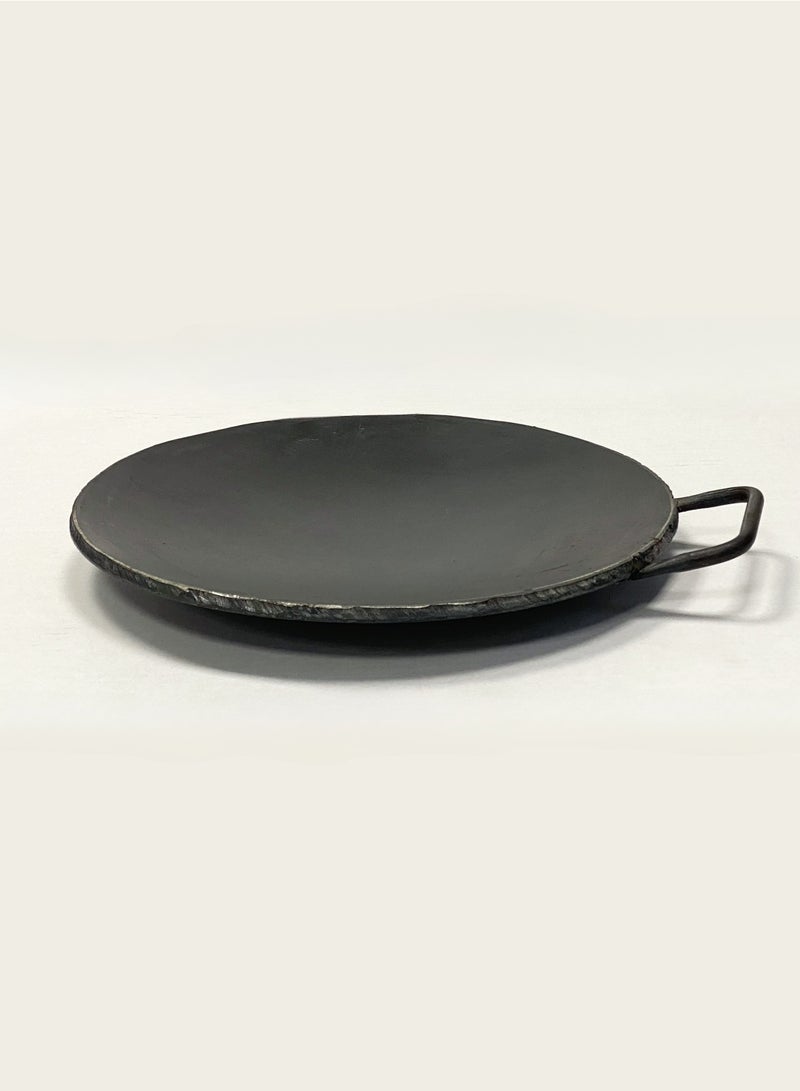 Iron Concave Dosa Tawa Heavy Guage with Handle 26cm X 10mm Black