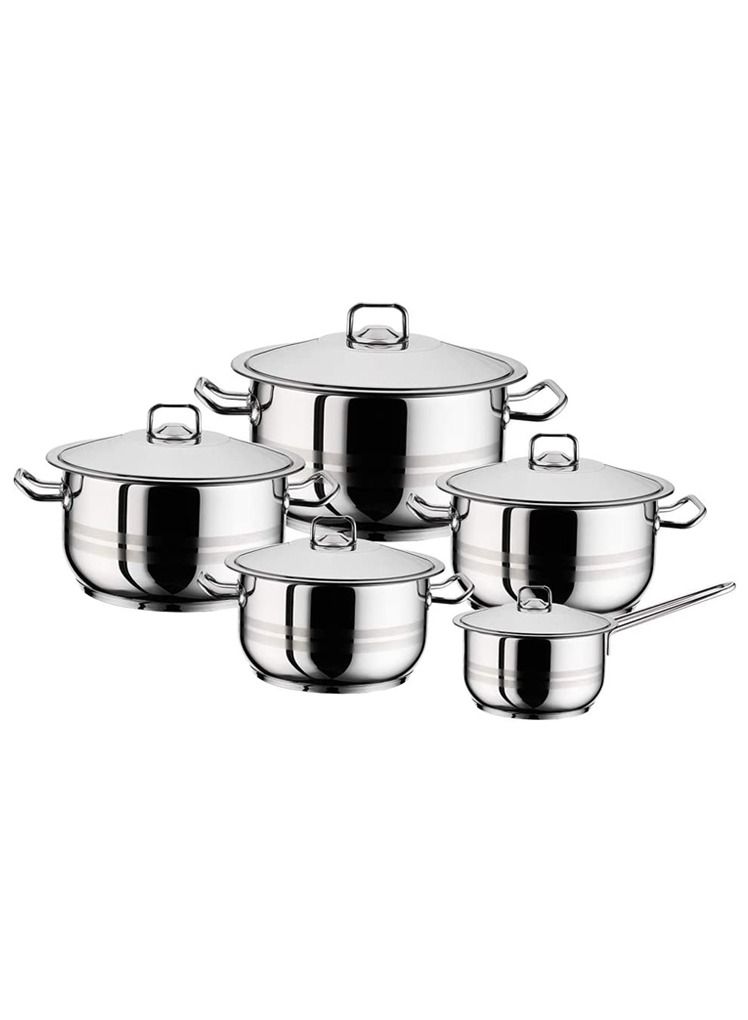 Hascevher Gastro Stainless Steel Cooking Pot 10pc Set With Lid