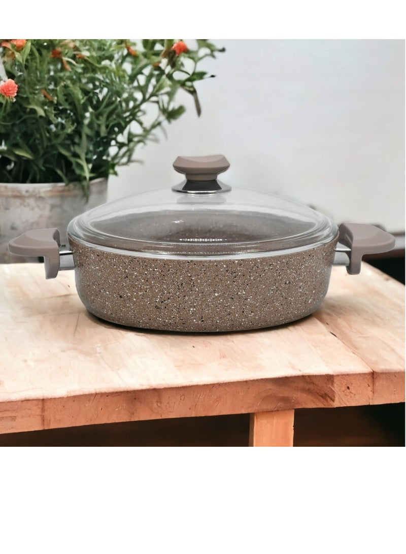 OMS 9 PCS GRANITE CASSEROLE SET- 3002 BROWN- MADE IN TURKEY