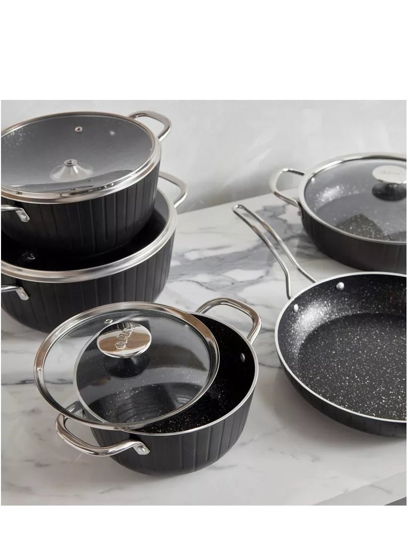 COLONNA  9PCS COOKWAR SET BLACK COLOR-MADE IN TURKEY