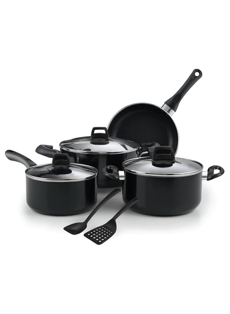 Cookware Beren 9 Piece Non-Stick Cookware set Casserole Saucepan Fry Pan - Made in Turkey Glass Lid