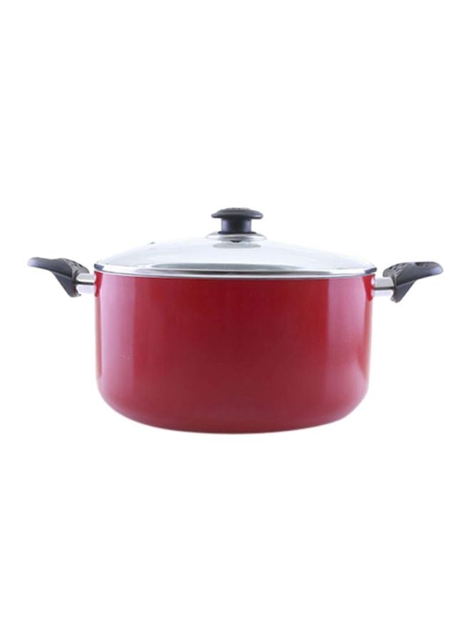 Casserole With Glass Lid Red 28cm