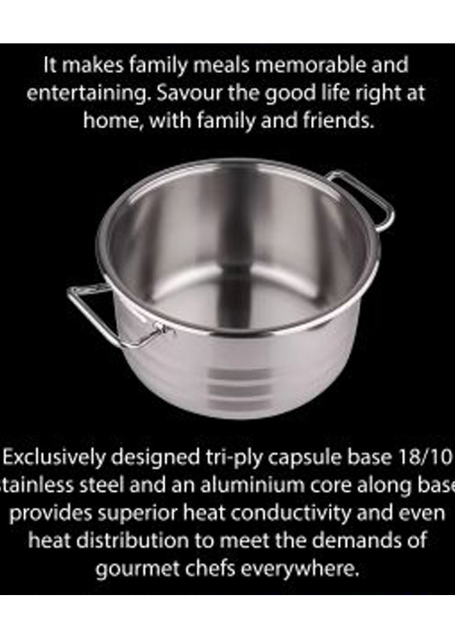 Sturdy And Durable Exclusive Shaped Lightweight Easy To Handle Alfa Casserole With Lid Silver 30x45cm