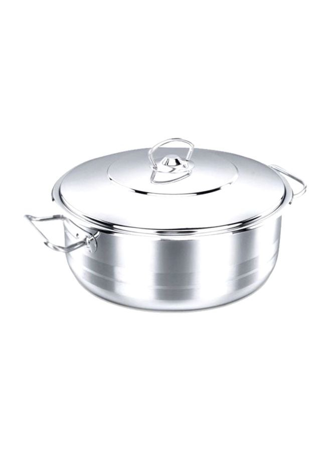 Low Casserole With Lid Silver 45x20cm