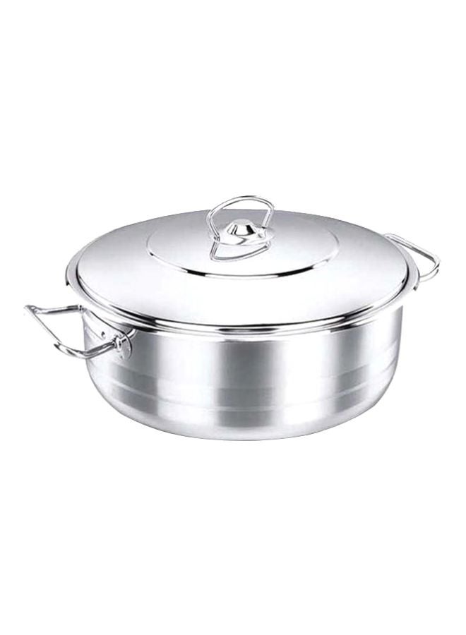 Low Casserole With Lid Silver 5.3Liters