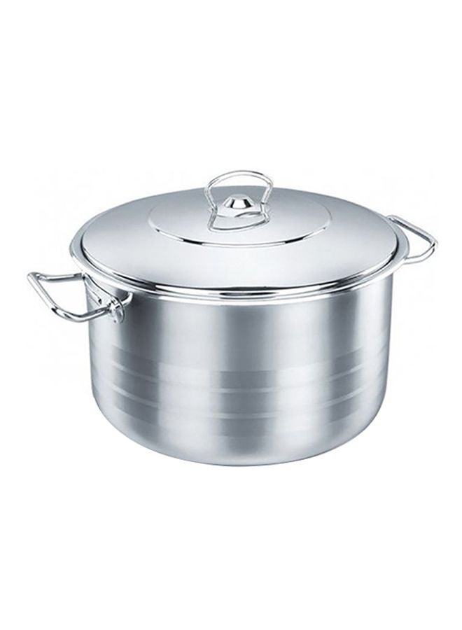 Sturdy And Durable Exclusive Shaped Cool Touch Handle Extra Deep Casserole With Lid Silver Extra DeepLiters