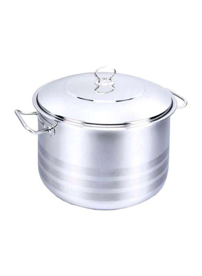 Casserole Pot With Lid Silver Lightweight and small size for convenient storagecm