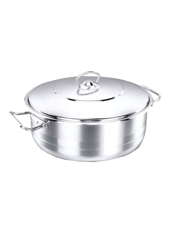 Sturdy And Durable Exclusive Shaped Cool Touch Handle Low Casserole With Lid Silver 6.5Liters